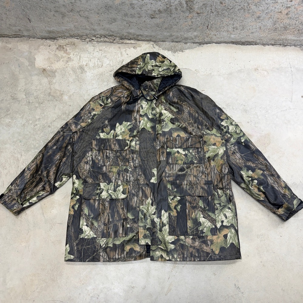 CEDAR KEY‎ Camo Waterproof Hunting Jacket Hooded Men XL PVC